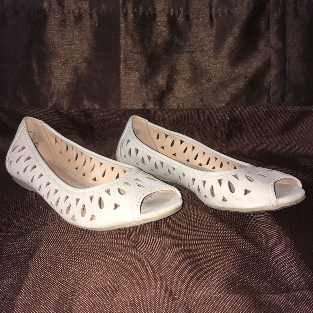 Taupe Open Toe Flats